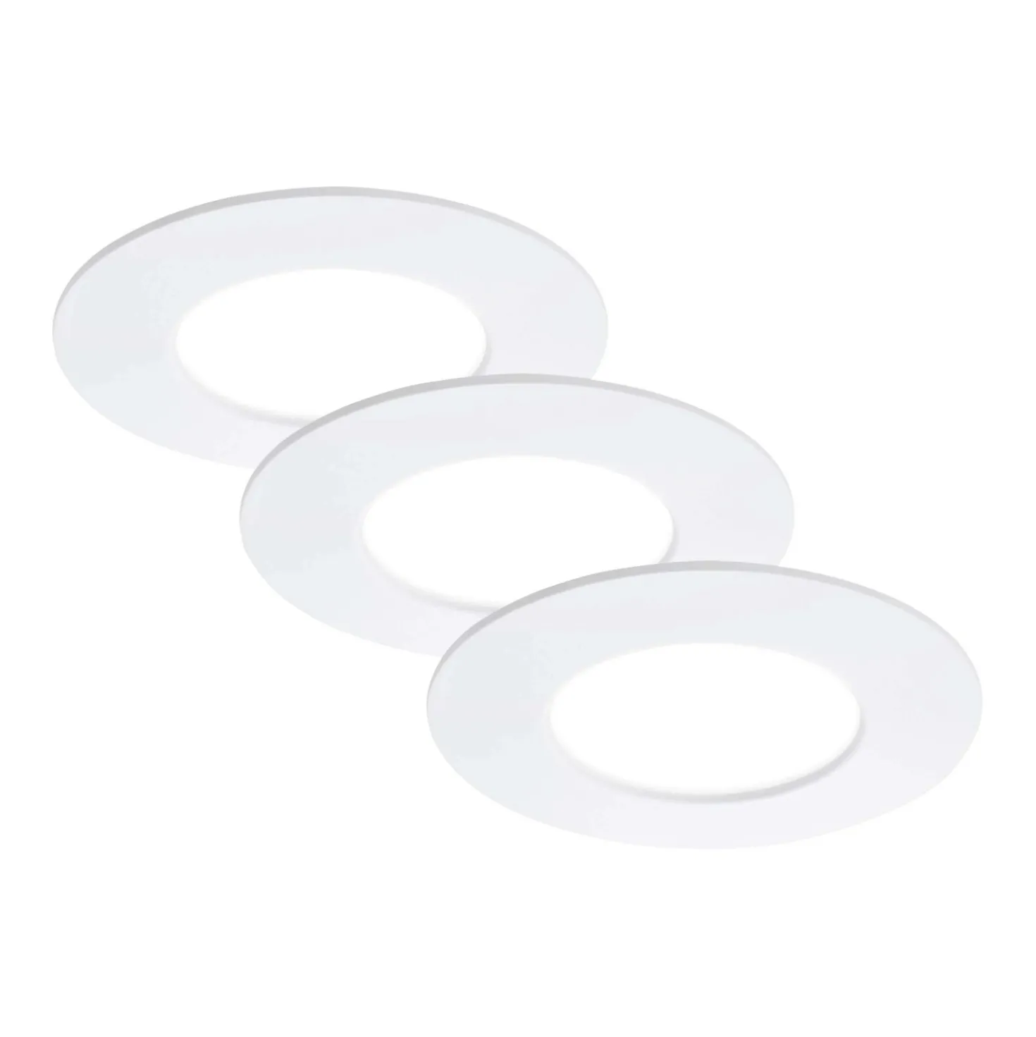 Faretti da incasso LED Flat In bianco Ø 8,5cm 5W 3 pz