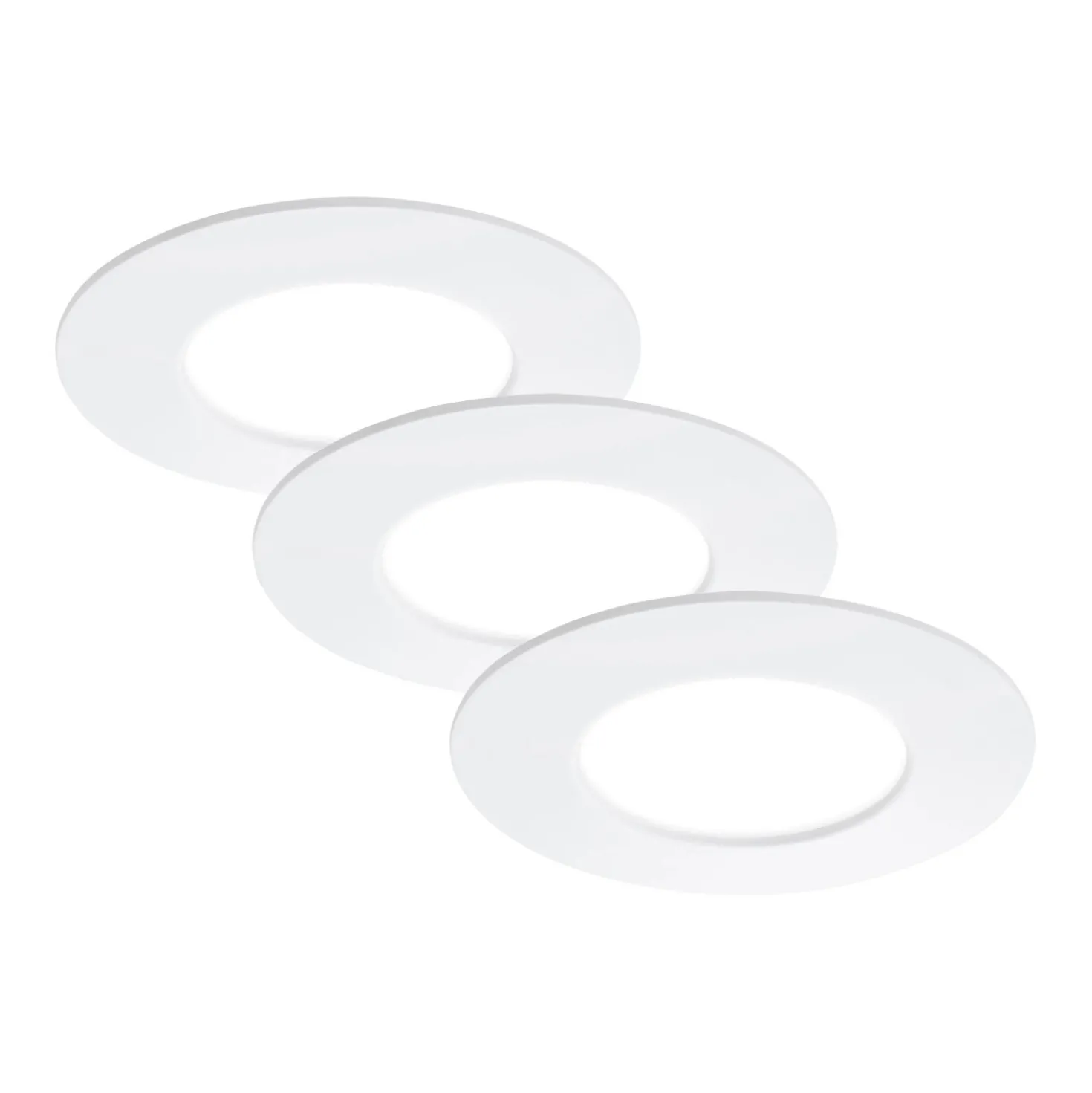 Faretti da incasso LED Flat In bianco Ø 8,5cm 5W 3 pz