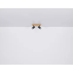 Faretto 4 luci Globo Robby nero opaco 560x60x120 mm
