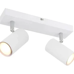 Faretto 2 luci Globo Robby 26x6x12 cm bianco