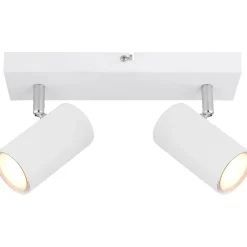 Faretto 2 luci Globo Robby 26x6x12 cm bianco