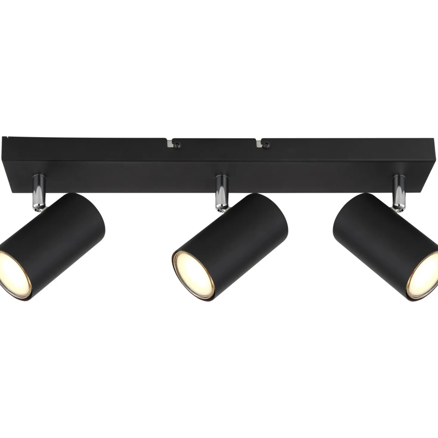 Faretto 3 luci Globo Robby nero opaco 410x60x120 mm