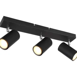 Faretto 3 luci Globo Robby nero opaco 410x60x120 mm