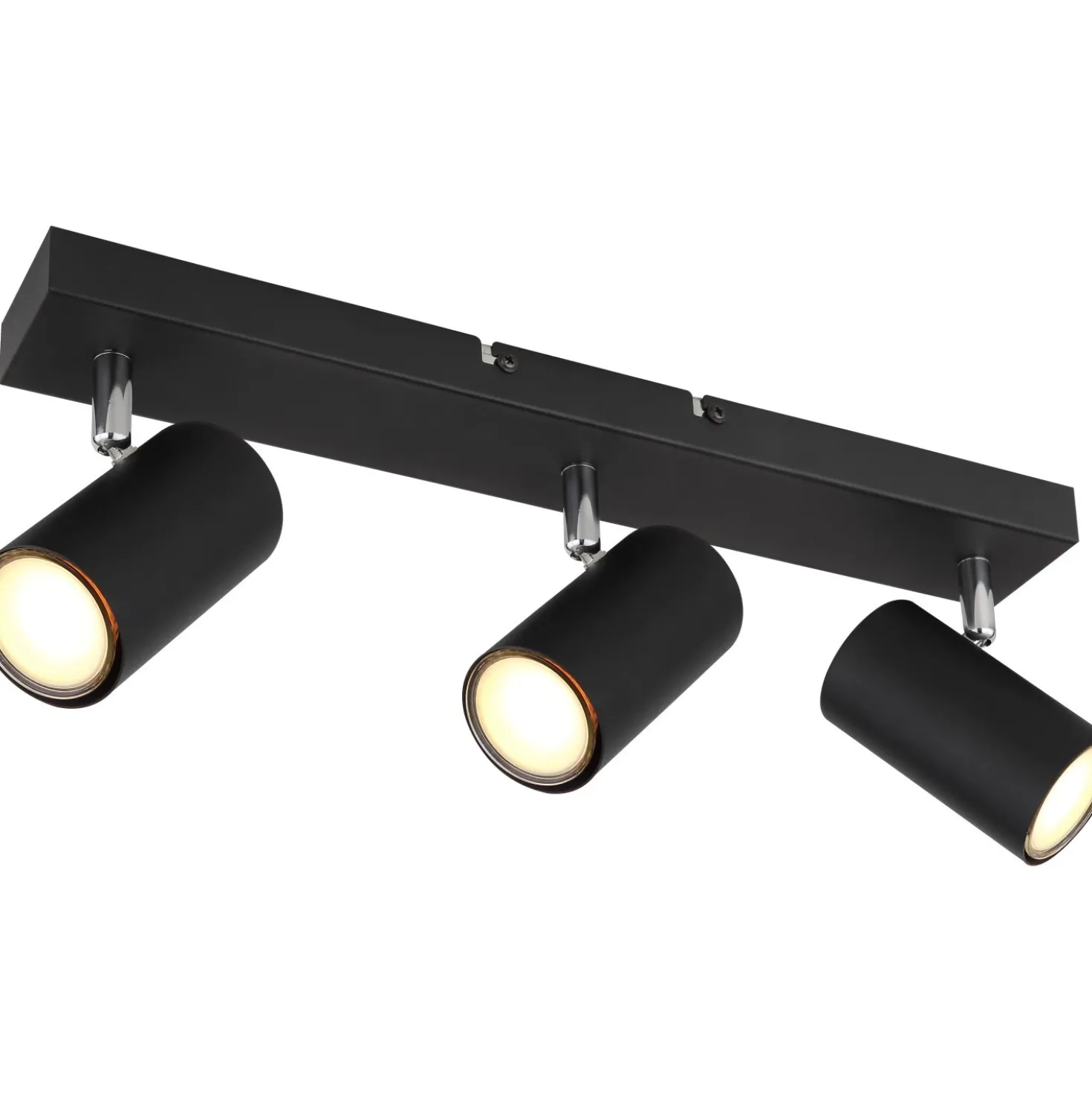 Faretto 3 luci Globo Robby nero opaco 410x60x120 mm