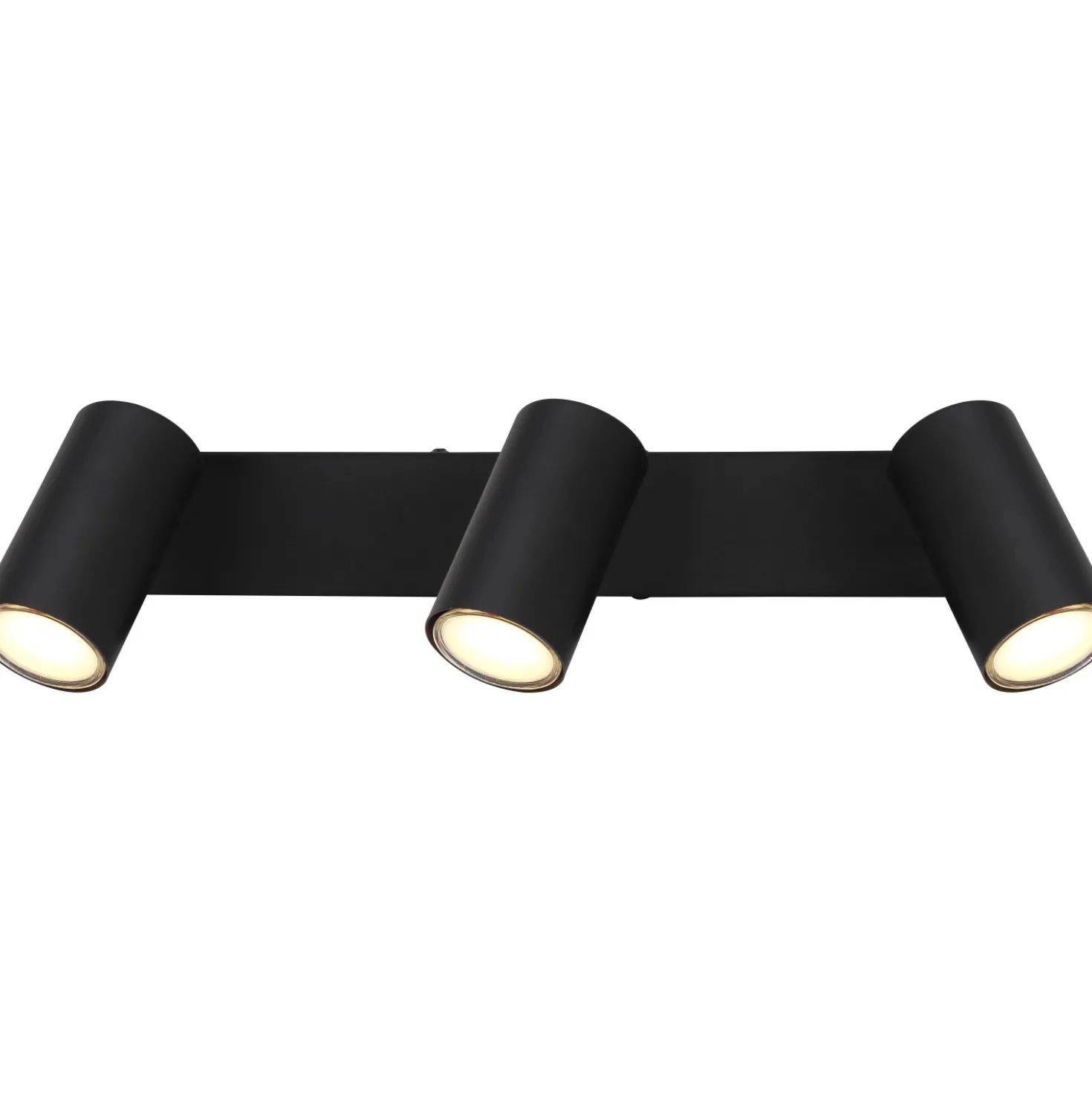 Faretto 3 luci Globo Robby nero opaco 410x60x120 mm