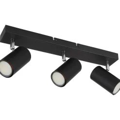 Faretto 3 luci Globo Robby nero opaco 410x60x120 mm