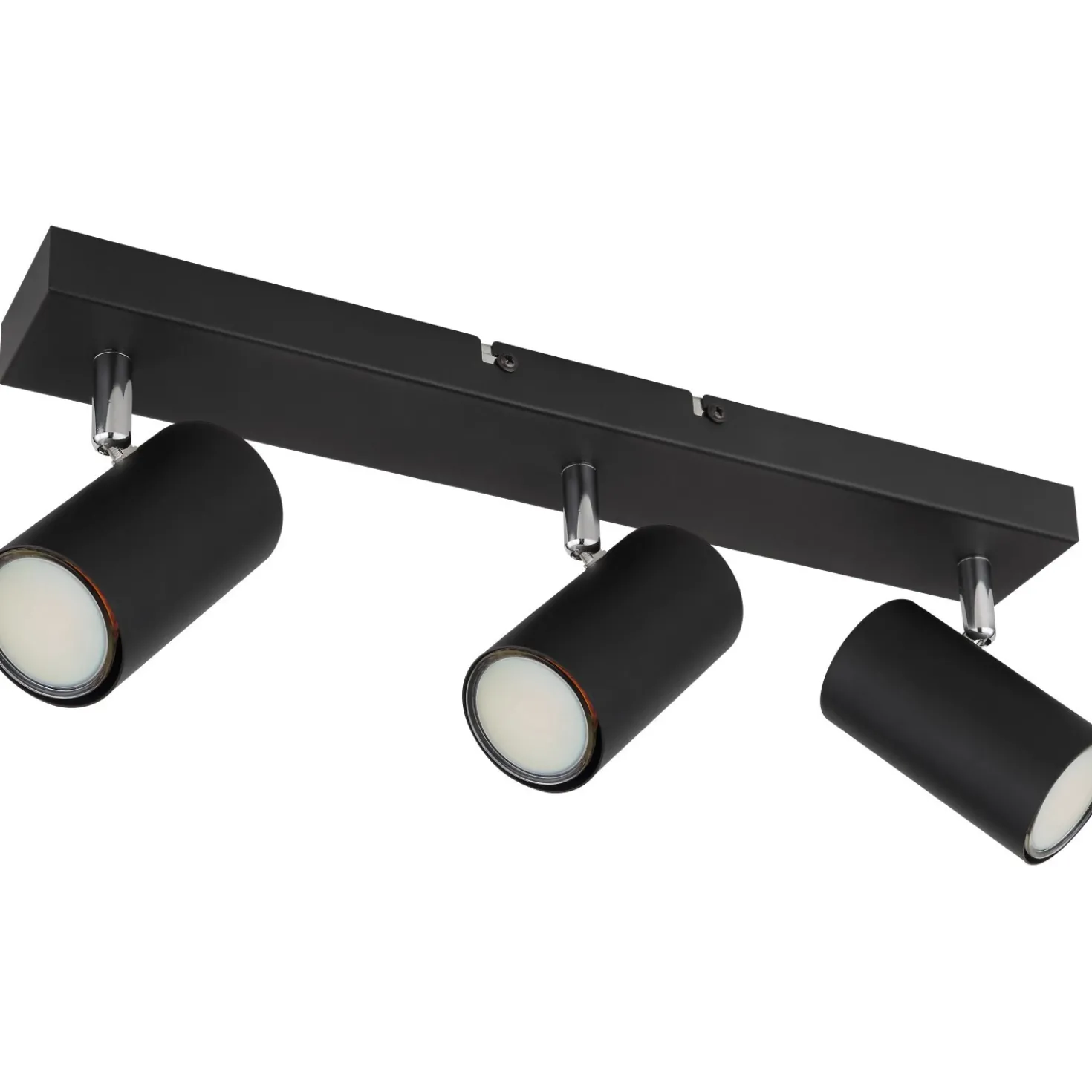 Faretto 3 luci Globo Robby nero opaco 410x60x120 mm