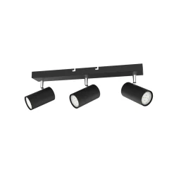 Faretto 3 luci Globo Robby nero opaco 410x60x120 mm