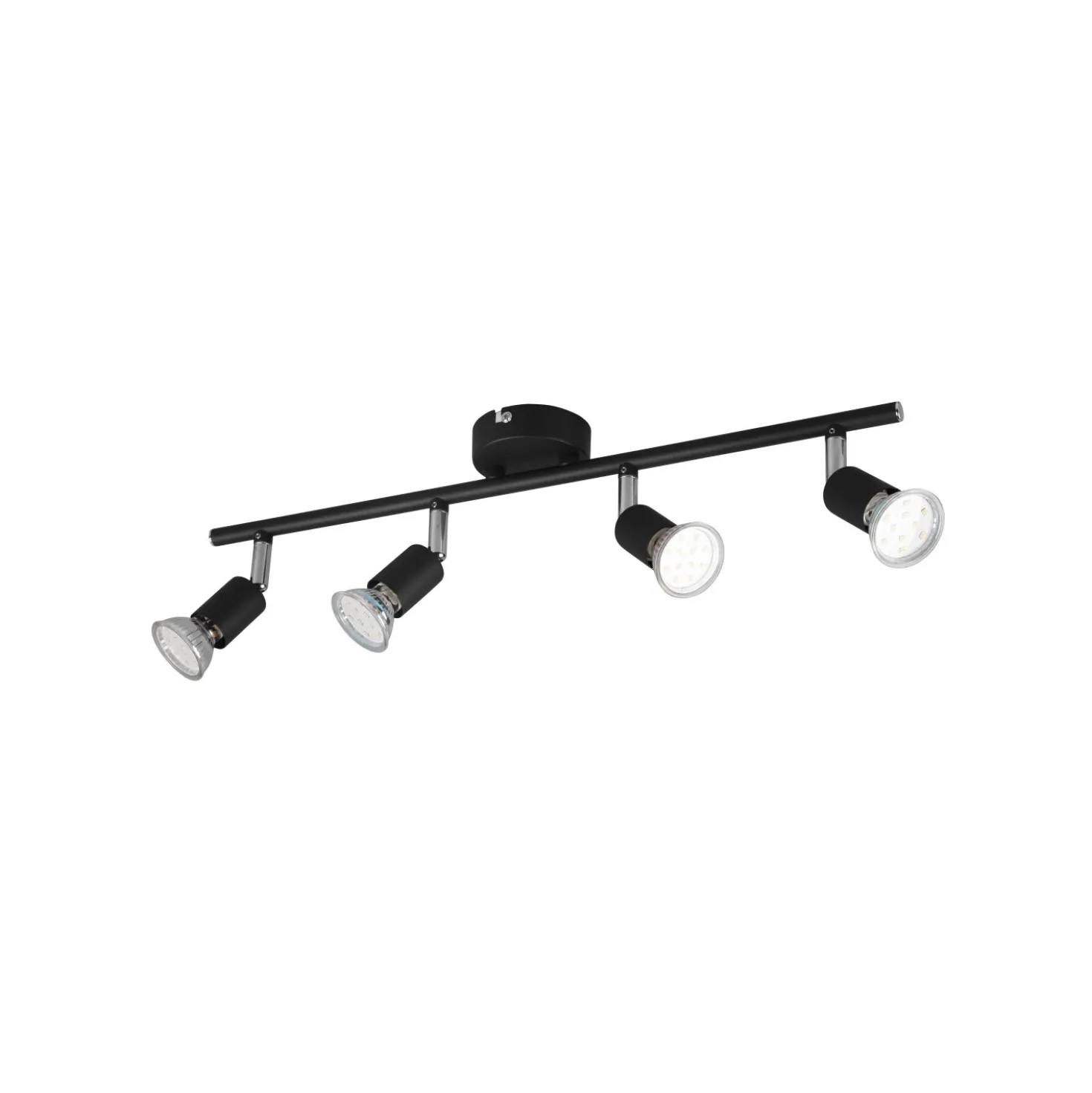 Faretto 4 luci Paris L 50 cm nero