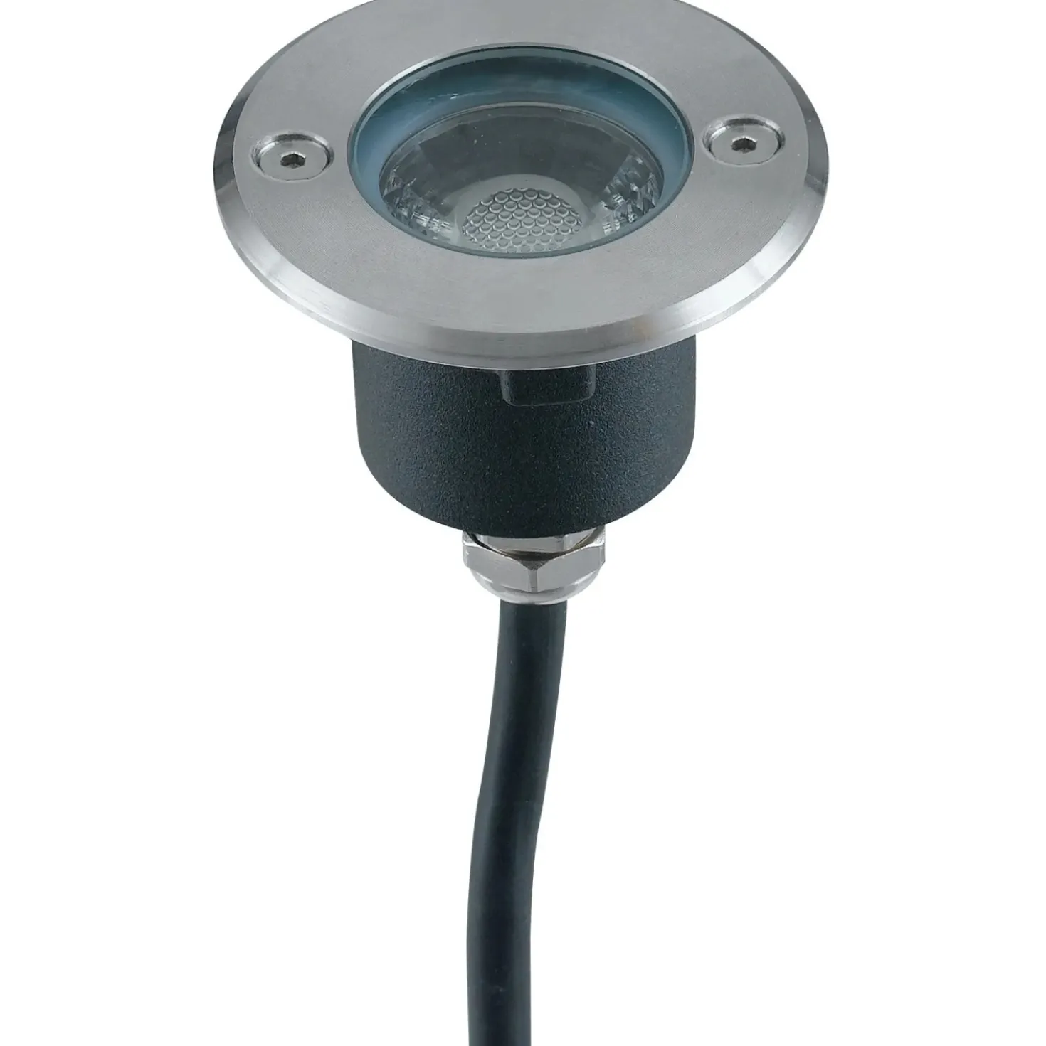 Faretto calpestabile Walk a LED acciaio rotondo 8 cm x 8 cm x 10 cm