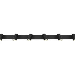Faretto Globo Robby a 6 luci nero opaco 1150x60x120 mm