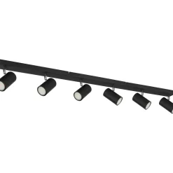 Faretto Globo Robby a 6 luci nero opaco 1150x60x120 mm