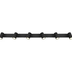 Faretto Globo Robby a 6 luci nero opaco 1150x60x120 mm