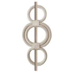 Fermatende tre anelli in rayon beige 23 cm