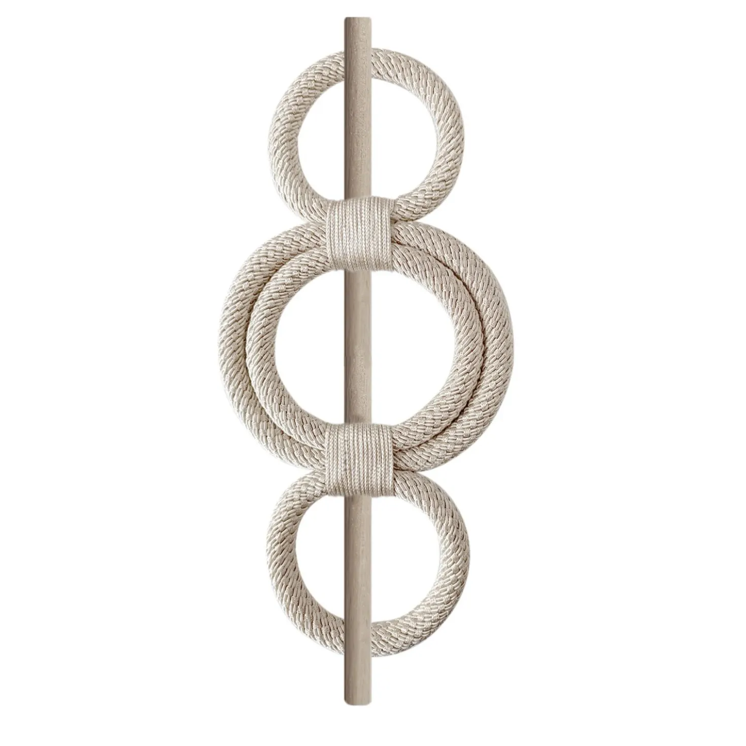 Fermatende tre anelli in rayon beige 23 cm
