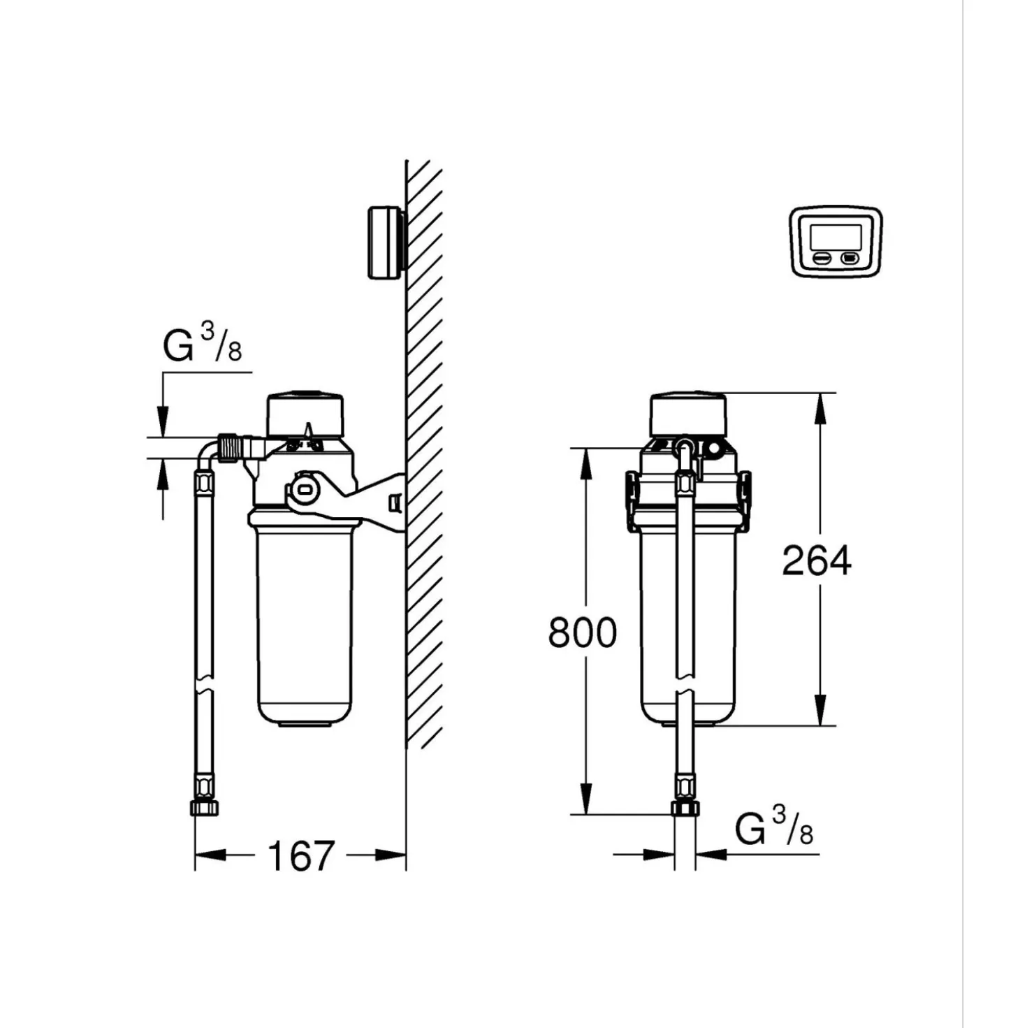Filtro ai carboni attivi con testata Grohe Blue Start