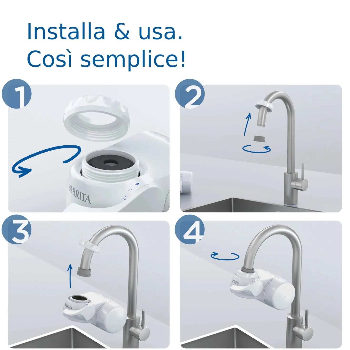 Filtro per acqua Brita On Tap V bianco con 1 filtro V incluso