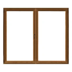 Finestra in PVC Noce 2 Ante 140 cm x 120 cmapertura a sinistra
