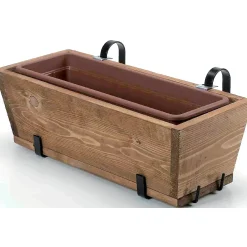 Fioriera da balcone cm 55 fissa in legno