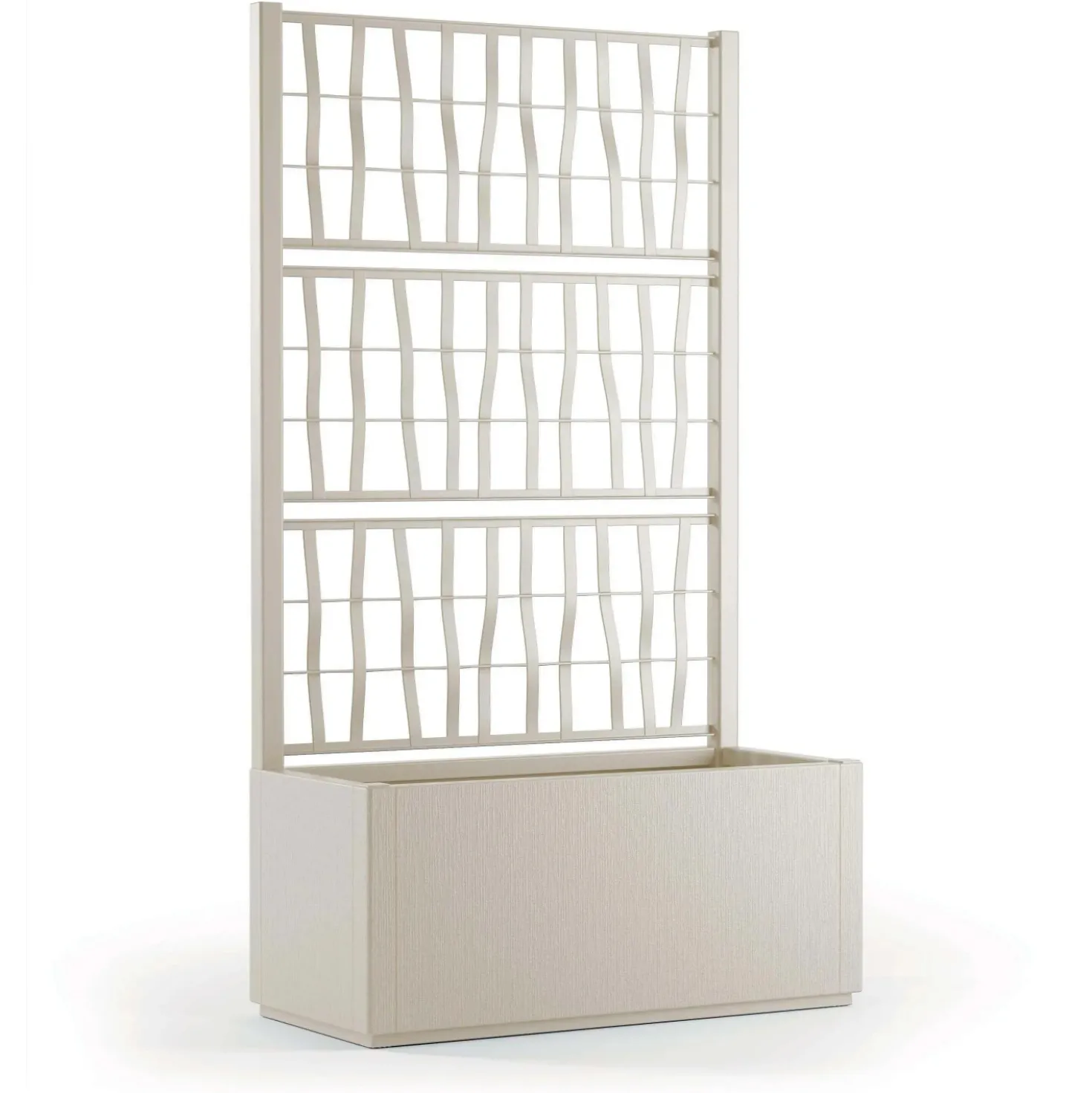 Fioriera da esterno c/grigliato Ethica in plastica gesso H140x80x36 cm