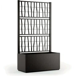 Fioriera da esterno c/grigliato Ethica in plastica grafite H140x80x36 cm