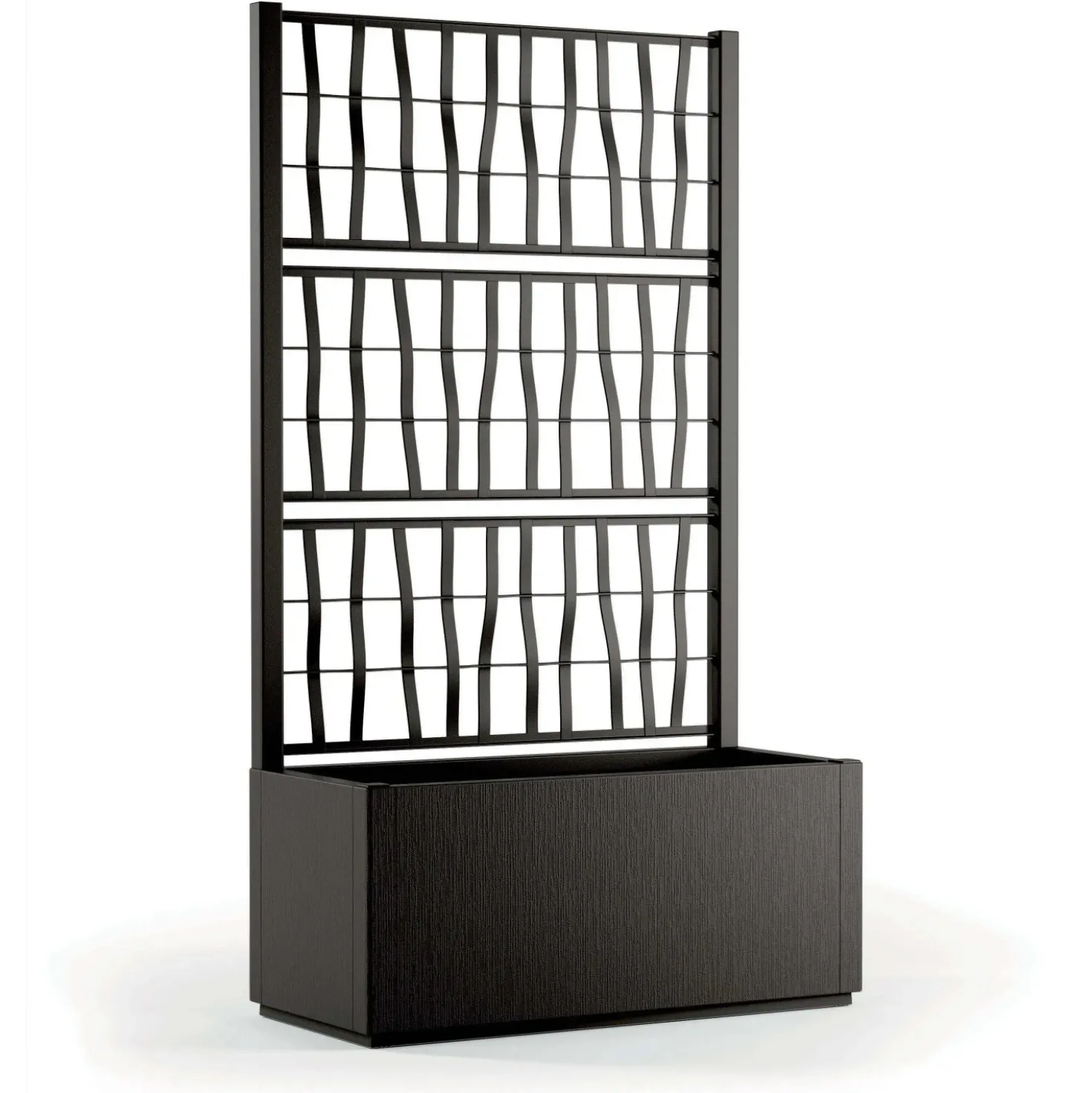 Fioriera da esterno c/grigliato Ethica in plastica grafite H140x80x36 cm