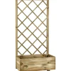 Fioriera da esterno con grigliato Ecoflora in legno 70x35x140 cm