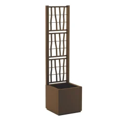 Fioriera da esterno con grigliato Stefanplast plastica caffè 36x36x140 cm