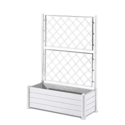 Fioriera da esterno con grigliato Stefanplast plastica Bianco 100x43x142 cm