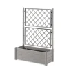 Fioriera da esterno con grigliato Stefanplast plastica Stone Grey 100x43x142 cm