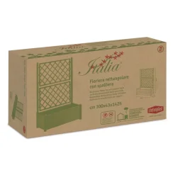 Fioriera da esterno con grigliato Stefanplast plastica Stone Grey 100x43x142 cm