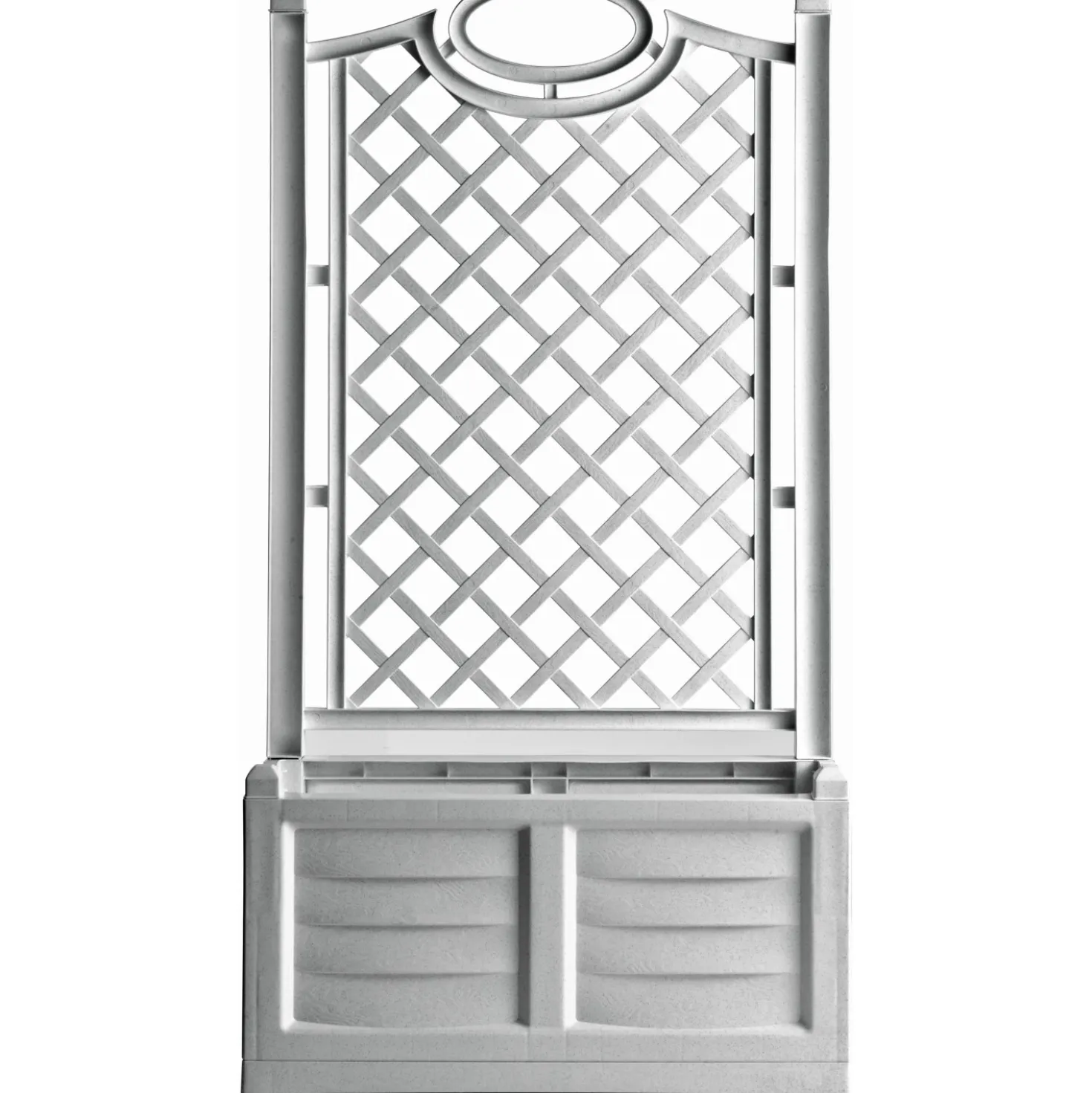 Fioriera da esterno con grigliato Separè Bama in plastica bianco 80x42x150 cm