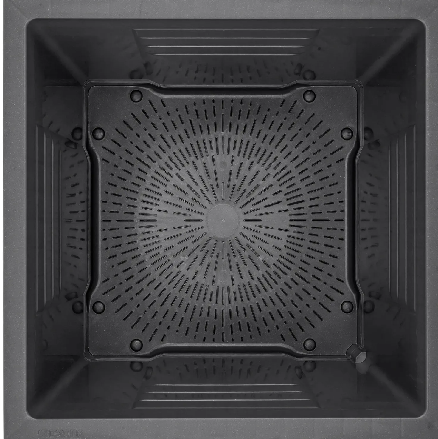 Fioriera da esterno Cubo Millennium in polipropilene antracite 49x49x49 cm