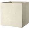 Fioriera da esterno Cubo Millennium in polipropilene bianco perla 49x49x49 cm