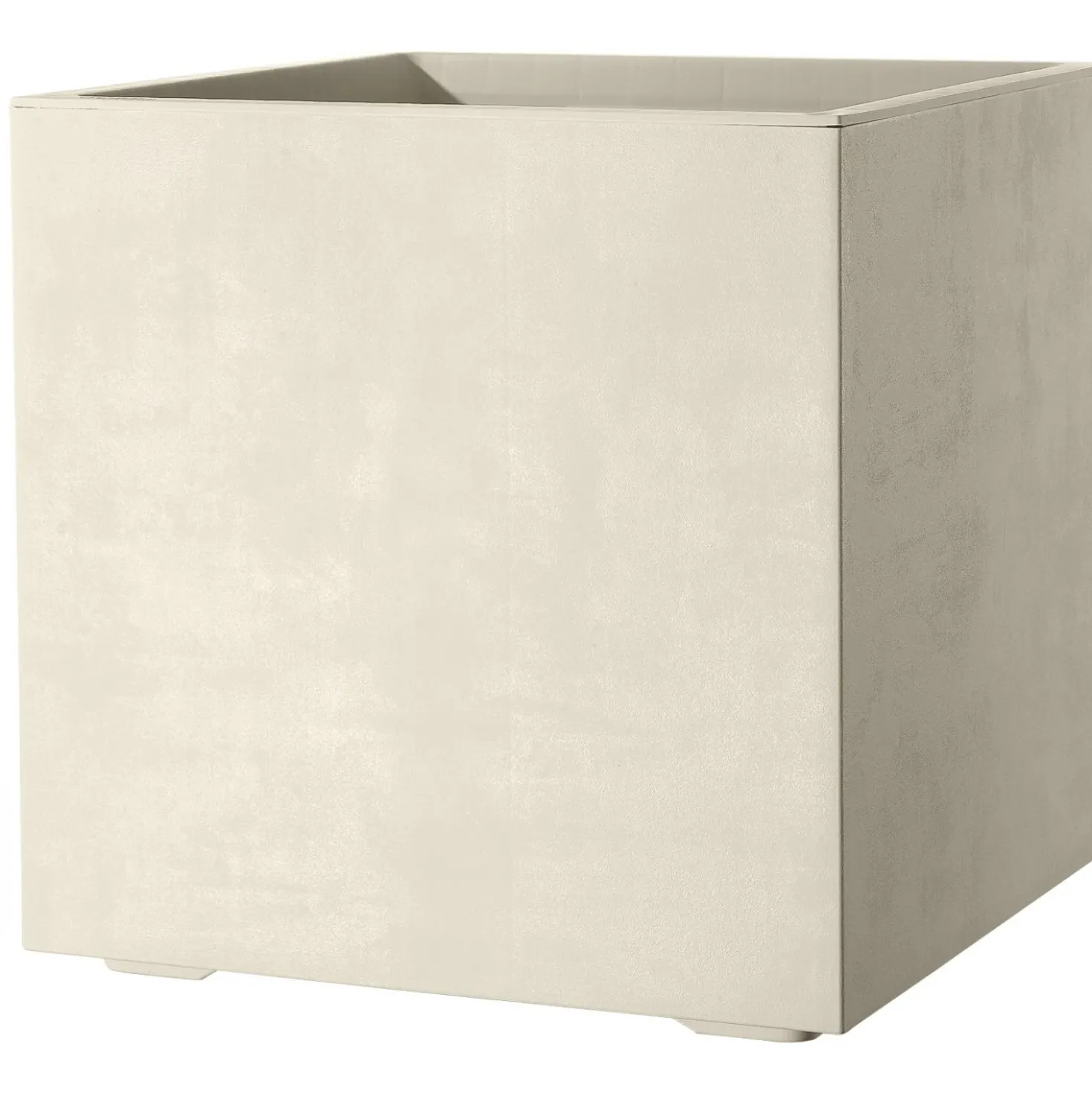Fioriera da esterno Cubo Millennium in polipropilene bianco perla 49x49x49 cm