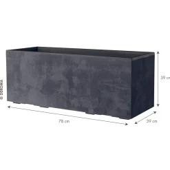 Fioriera da esterno Deroma Cubo Millennium in plastica antracite 79x39x39 cm