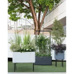 Fioriera da esterno Deroma Cosmo in plastica Antracite 78x38x38,5 cm