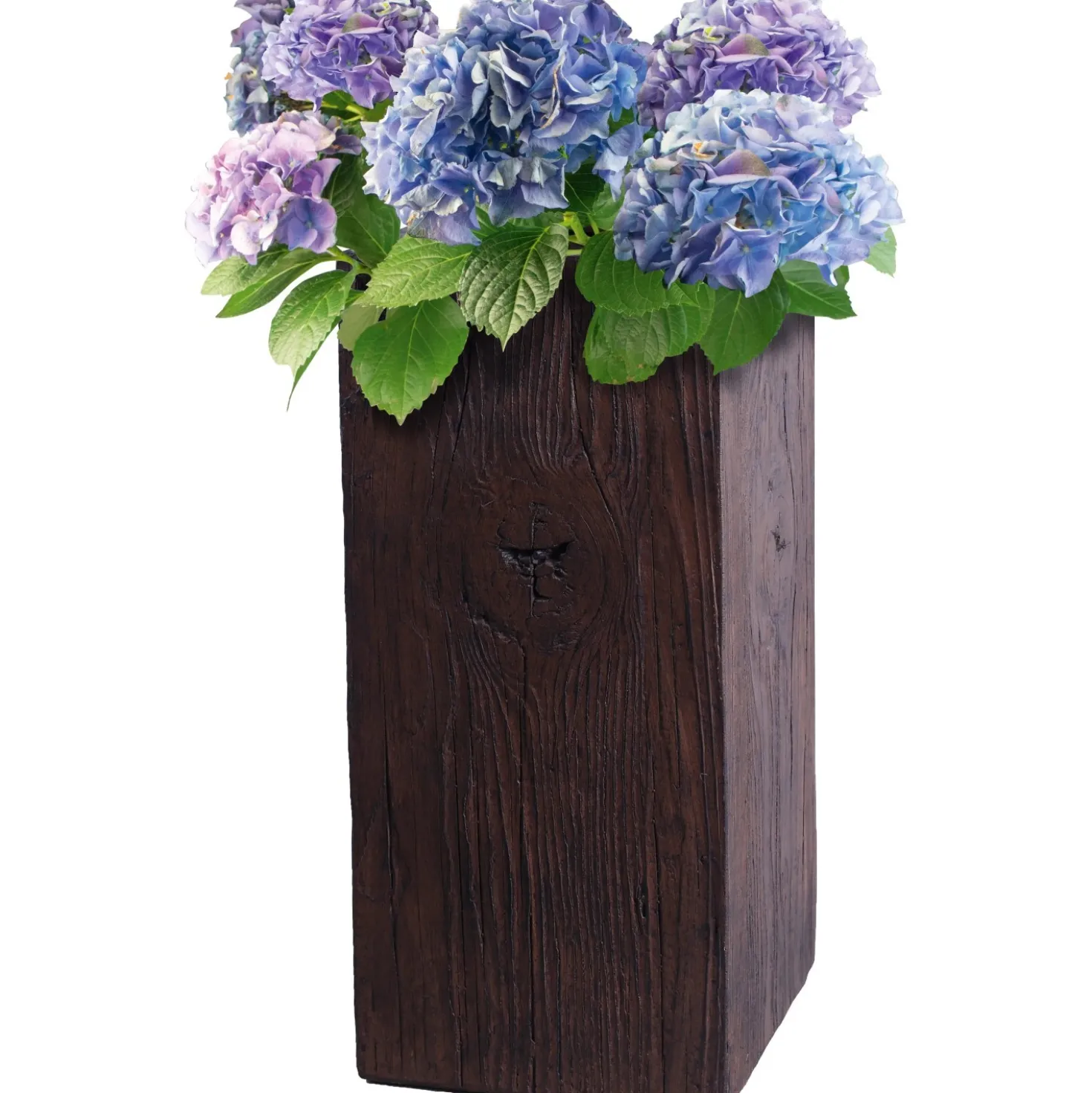Fioriera da esterno in fiberclay effetto legno marrone scuro 50x23 cm