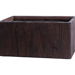 Fioriera da esterno in fiberclay effetto legno marrone sc 21x49,5 cm