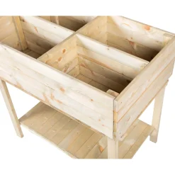 Fioriera da esterno Ortolegno doppio ripiano 80x50x80 cm