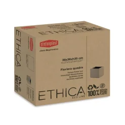 Fioriera da esterno Stefanplast Ethica Plastica riciclata Caffè 36x36x35 cm