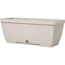 Fioriera da esterno Terrae Midi in plastica bianco pietra 65x25x21 cm