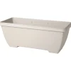 Fioriera da esterno Terrae Maxi in plastica bianco pietra 60x30x29 cm