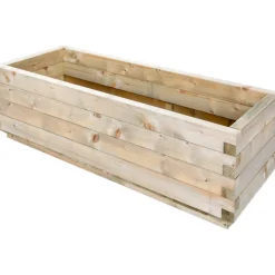 Fioriera da giardino Mango in legno naturale 40x32x120 cm