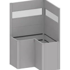 Fioriera frangivista Belvedere Biohort a L con vetro 100 cm Argento met 2 pz