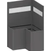 Fioriera frangivista Belvedere Biohort a L con vetro 100 cm Grigio sc met 2 pz