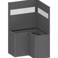 Fioriera frangivista Belvedere Biohort a L con vetro 100 cm Grigio sc met 2 pz