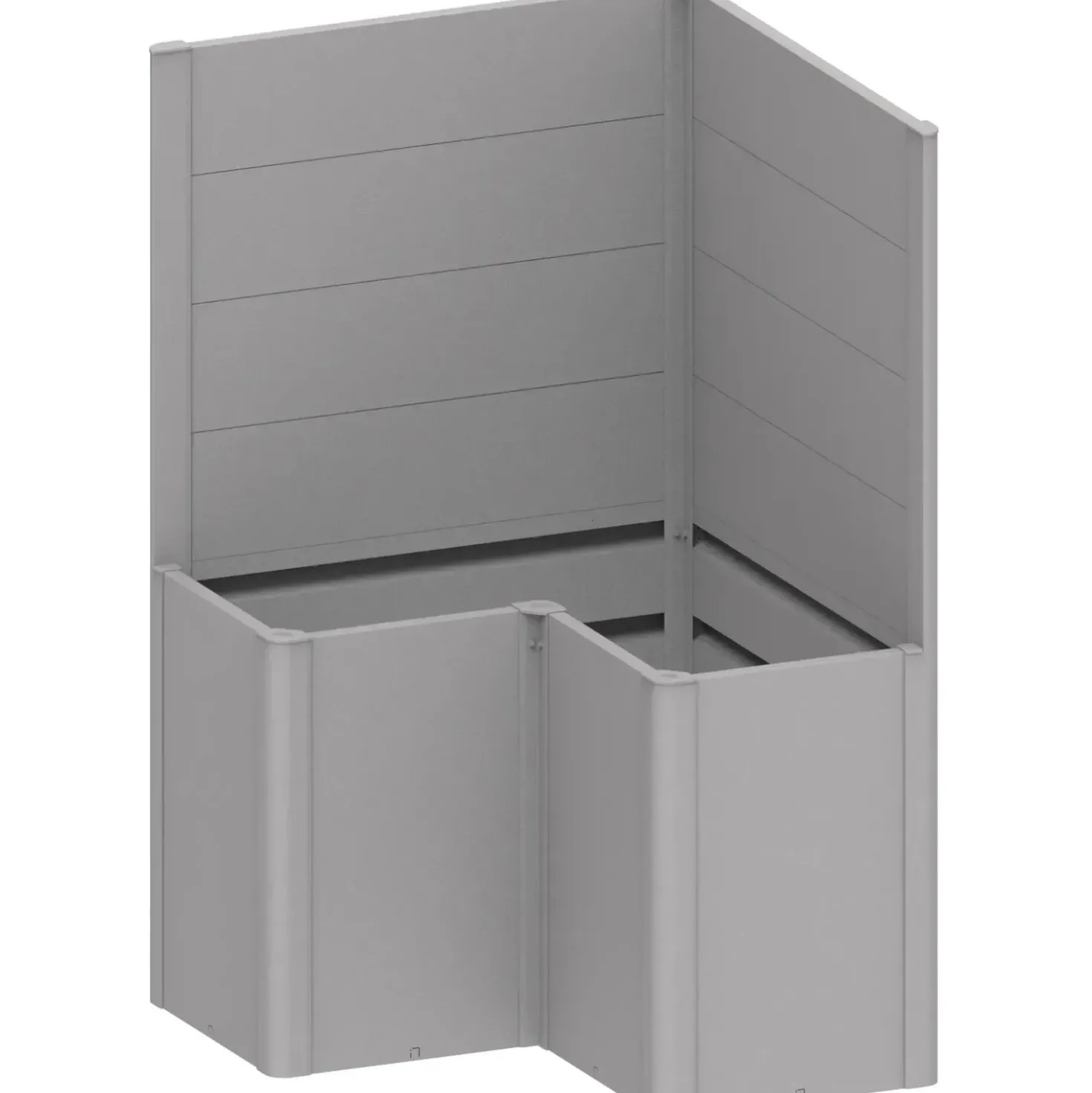 Fioriera frangivista Belvedere Biohort profilo a L 100 cm argento met 2 pz