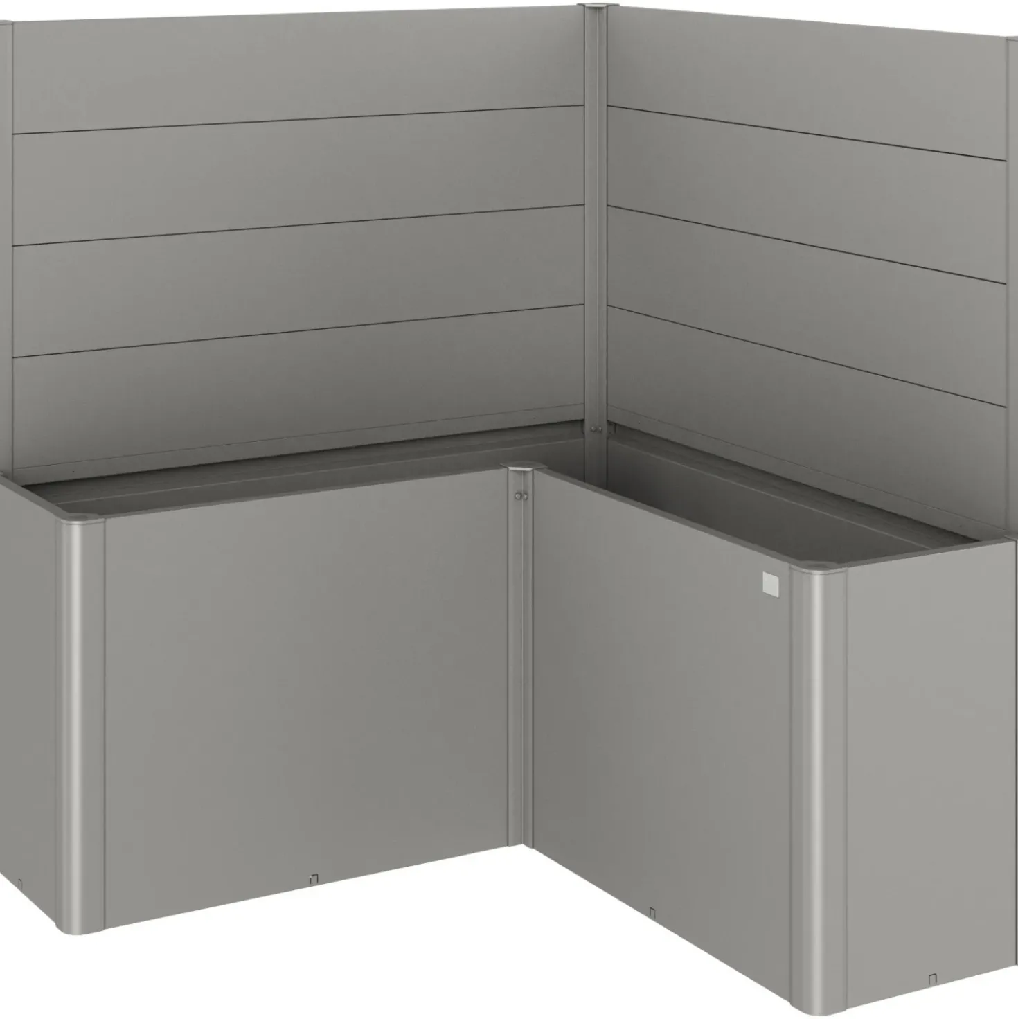 Fioriera frangivista Belvedere Biohort profilo a L 150 cm Gri quarz met 2 pz