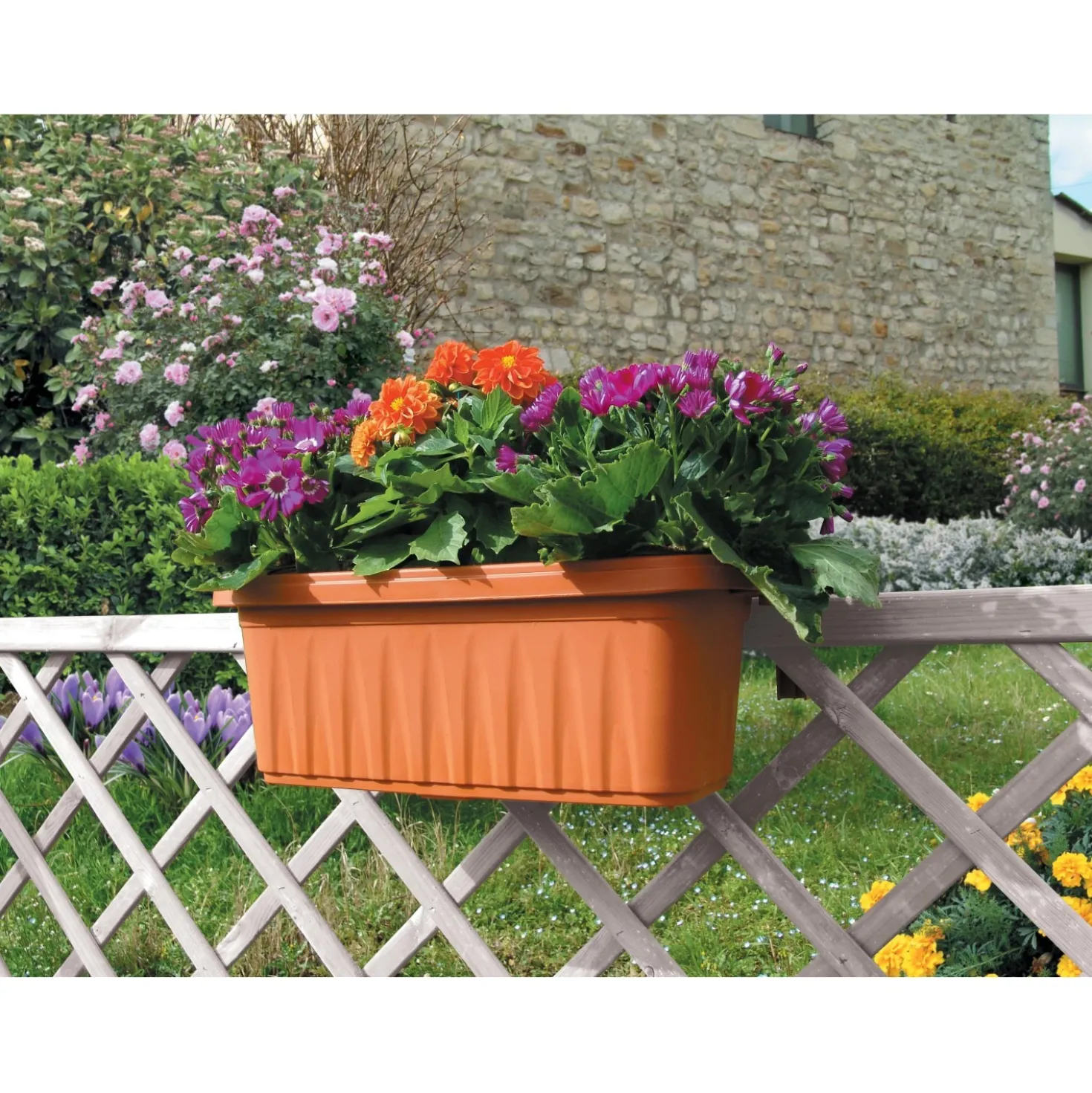 Fioriera regolabile in plastica Rondine 60x20x18,5 cm
